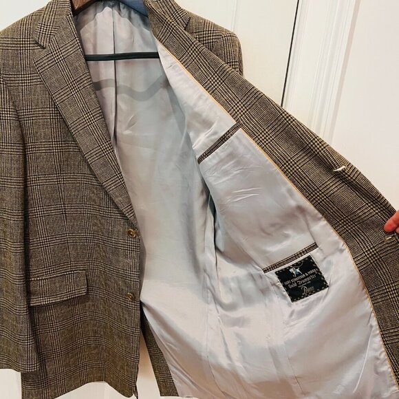 Hart Schaffner Wool Plaid Blazer Men's Sport Coat Suit Jacket 42 R - Picture 8 of 16